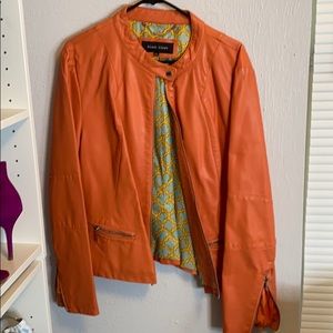 Orange leather jacket
